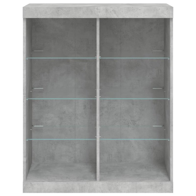 vidaXL Komoda s LED svetlami betónovo sivá 81x37x100 cm