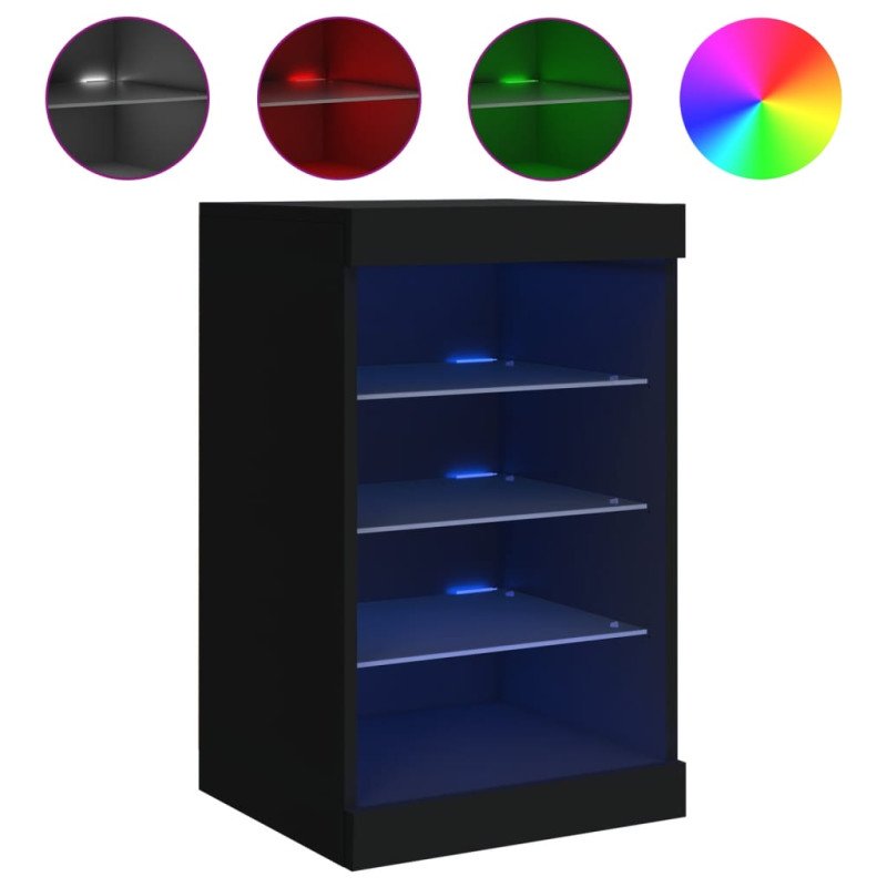 vidaXL Komoda s LED svetlami čierna 41x37x67 cm