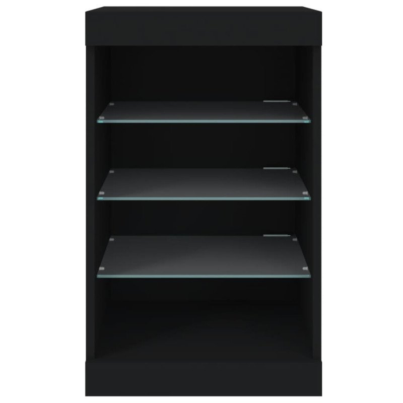 vidaXL Komoda s LED svetlami čierna 41x37x67 cm