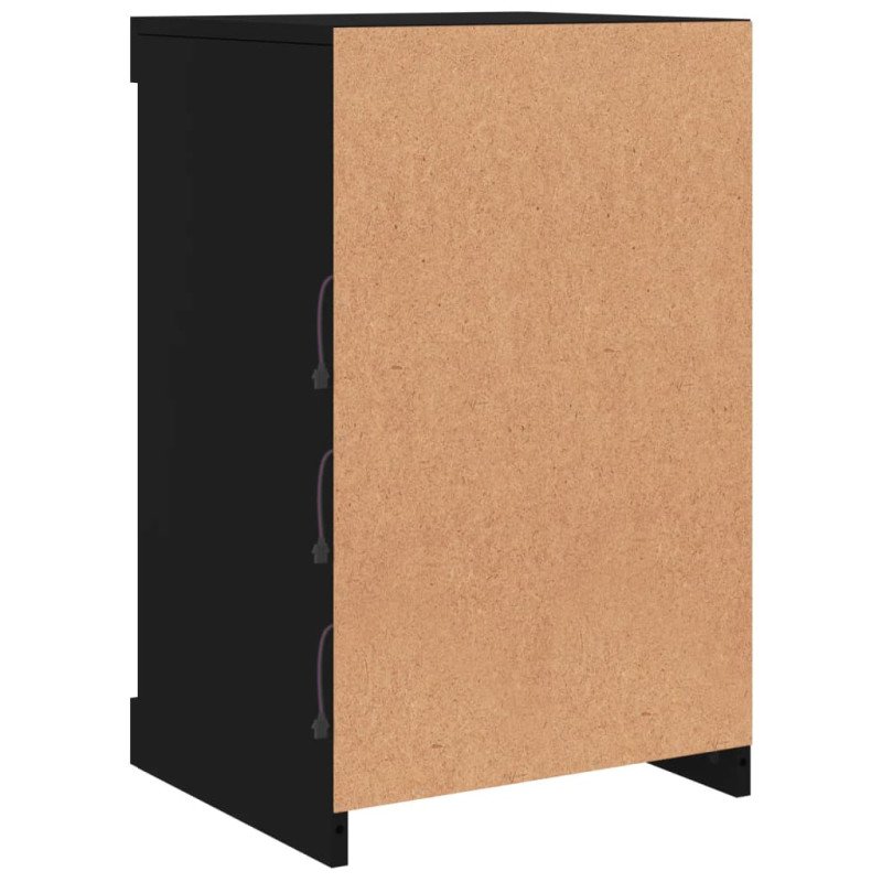 vidaXL Komoda s LED svetlami čierna 41x37x67 cm