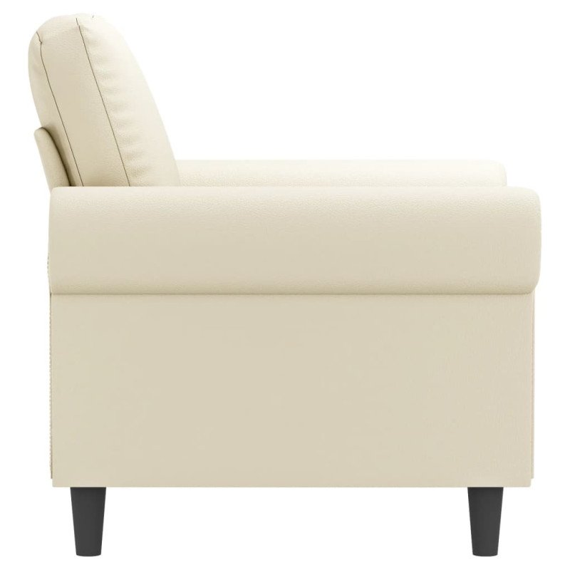 vidaXL Kreslo krémové 60 cm umelá koža