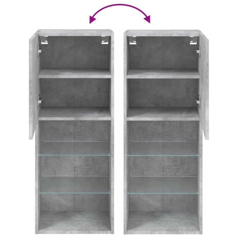 vidaXL TV skrinka s LED svetlami betónovo sivá 40,5x30x102 cm