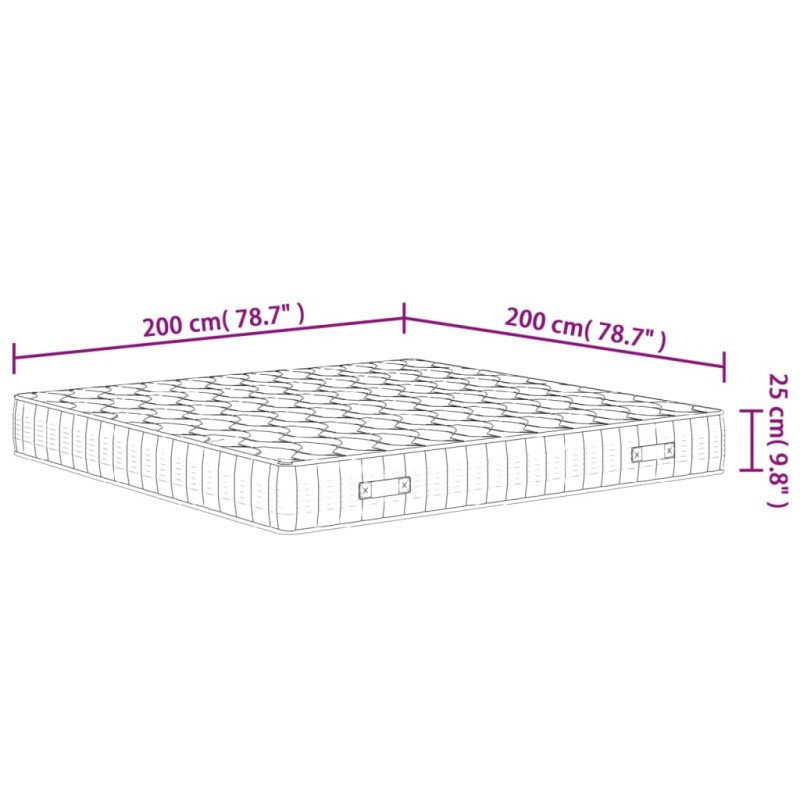 vidaXL Taštičkový pružinový matrac stredne tvrdý 200x200 cm