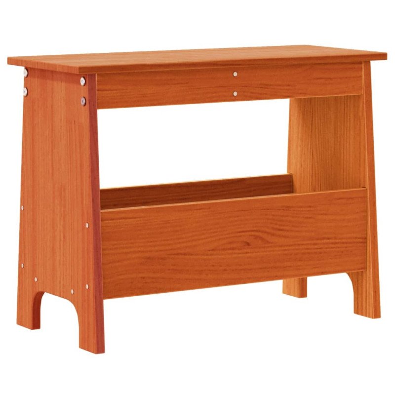 vidaXL Lavica do predsiene vosková hnedá 60x28x45 cm masívna borovica