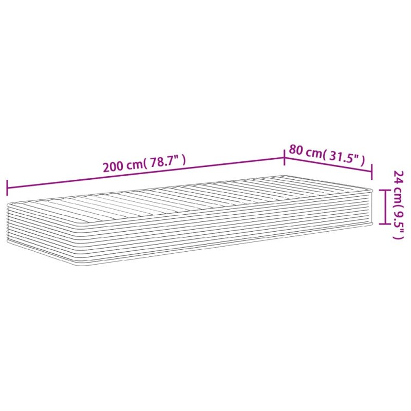 vidaXL Penový matrac stredne mäkký 80x200 cm
