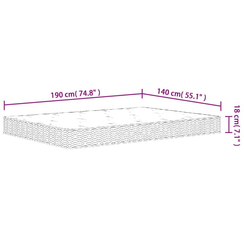 vidaXL Bonnell pružinový matrac stredne tvrdý 140x190 cm