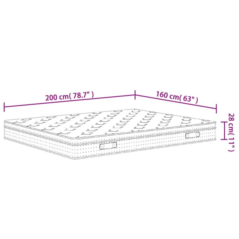 vidaXL Taštičkový pružinový matrac stredne tvrdý plus 160x200 cm