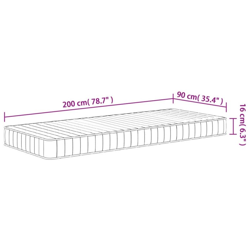 vidaXL Penový matrac stredne mäkký 90x200 cm