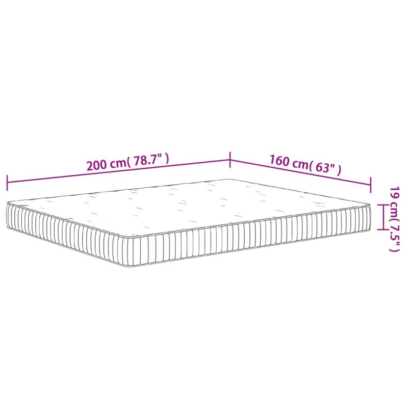 vidaXL Taštičkový pružinový matrac stredne tvrdý 160x200 cm