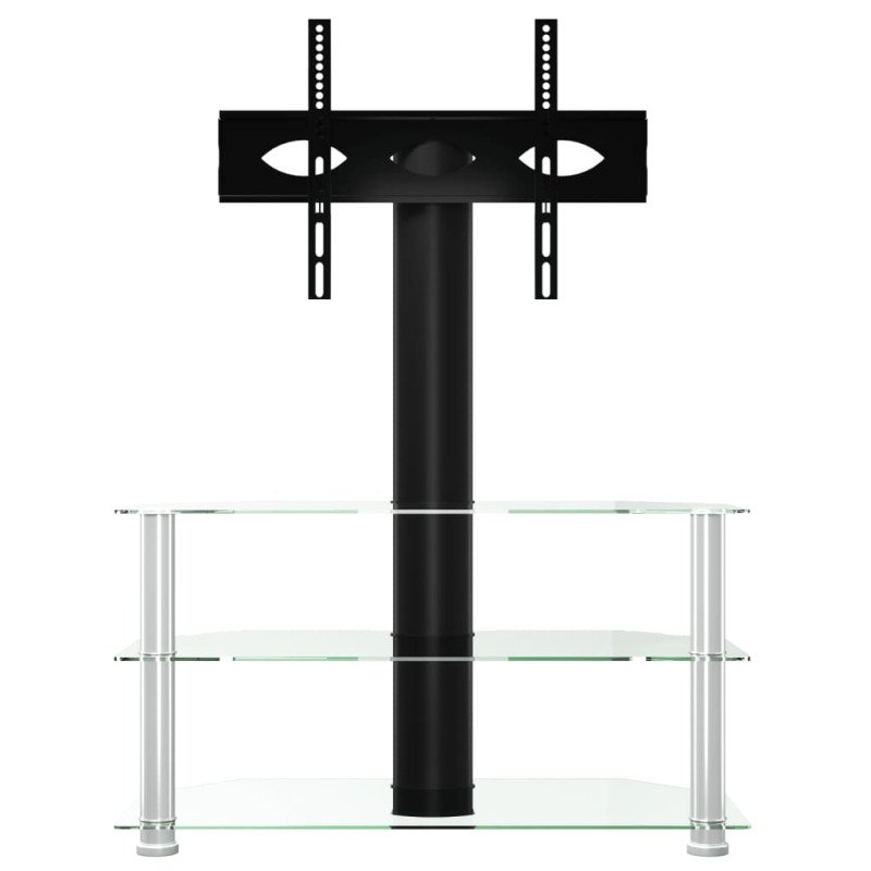 vidaXL Rohový TV stojan 3-vrstvový pre 32-70 palcov čierno-strieborný
