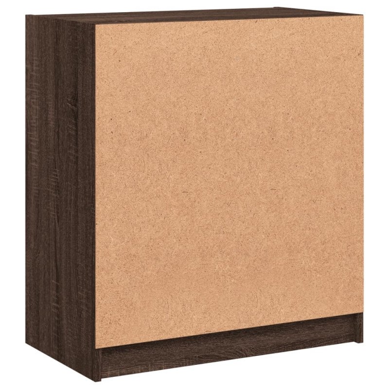vidaXL Bočná skrinka so sklenenými dvierkami hnedý dub 68x37x75,5 cm