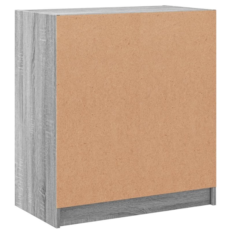 vidaXL Bočná skrinka so sklenenými dvierkami sivá sonoma 68x37x75,5 cm