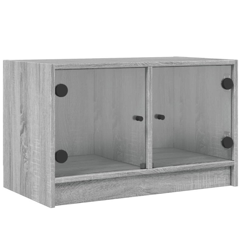 vidaXL TV skrinka so sklenenými dvierkami sivá sonoma 68x37x42 cm