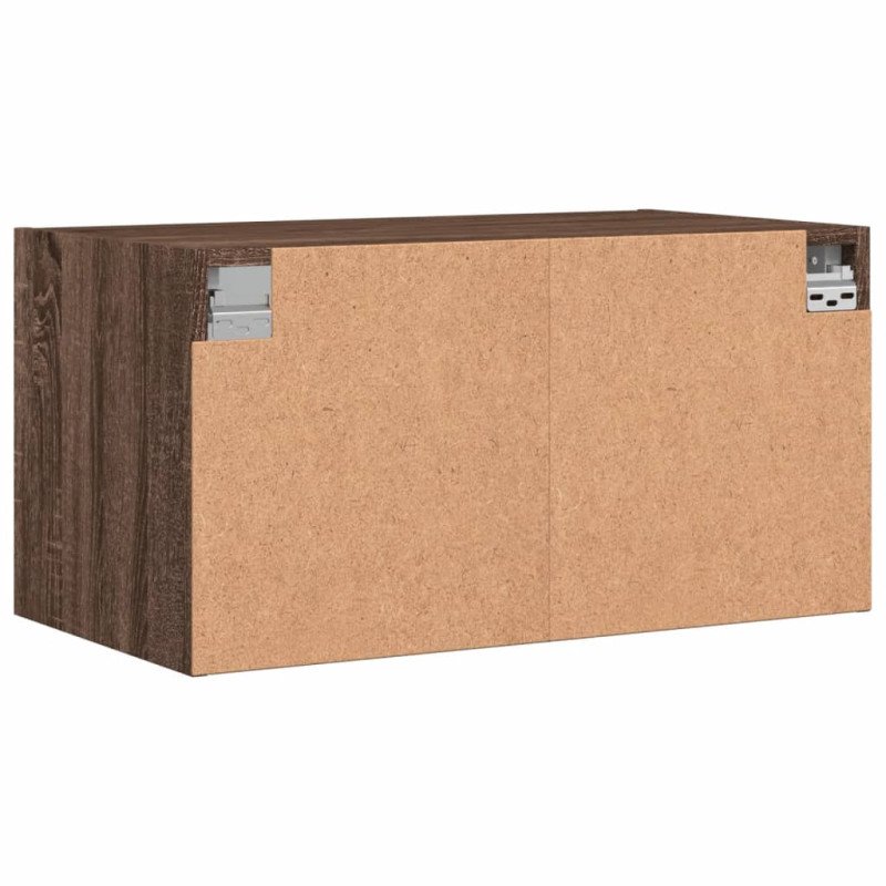 vidaXL Bočná skrinka so sklenenými dvierkami hnedý dub 68,5x37x35 cm