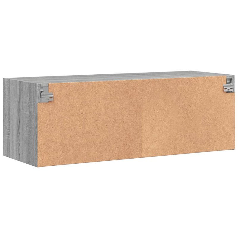 vidaXL Bočná skrinka so sklenenými dvierkami sivá sonoma 102x37x35 cm