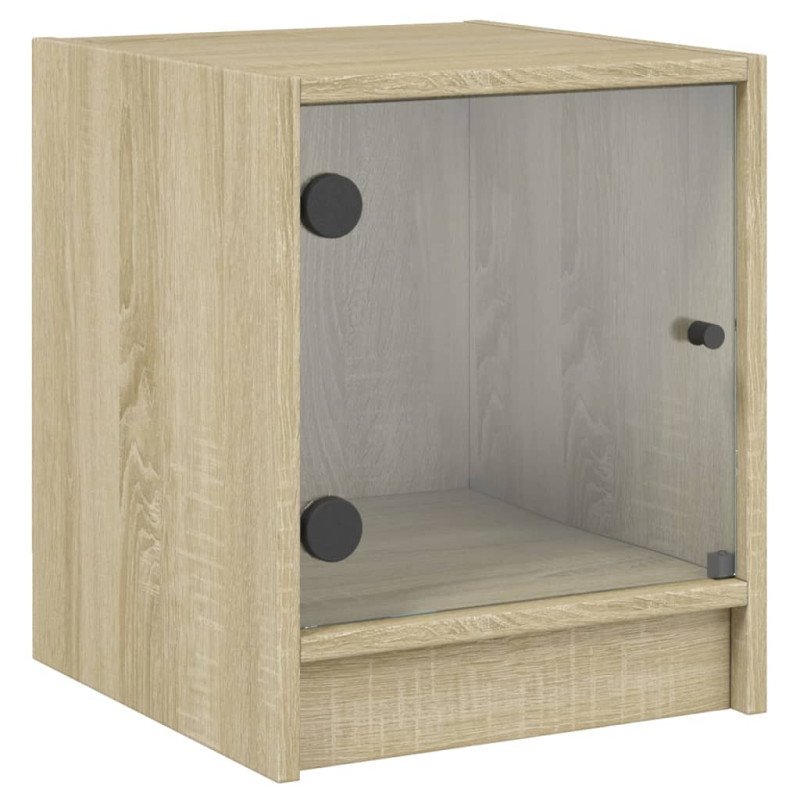 vidaXL Nočné skrinky so sklenenými dverami 2 ks dub sonoma 35x37x42 cm