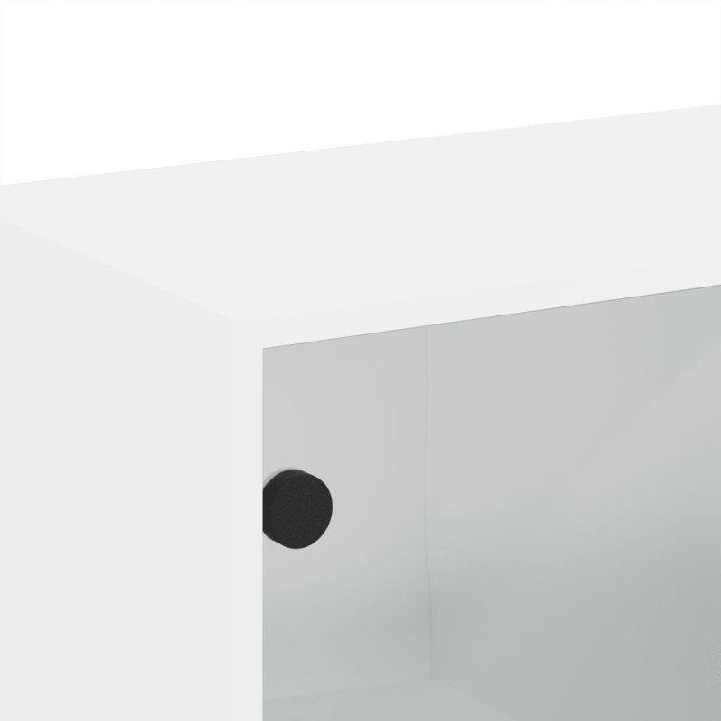 vidaXL Nástenné skrinky so sklenenými dvierkami 2ks biele 68,5x37x35cm