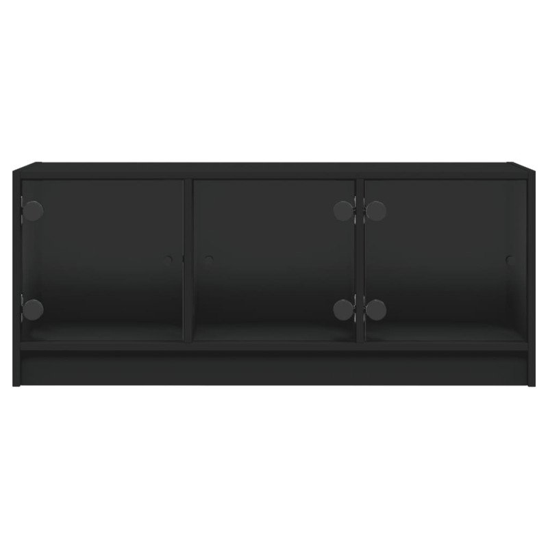 vidaXL TV skrinka so sklenenými dvierkami čierna 102x37x42 cm
