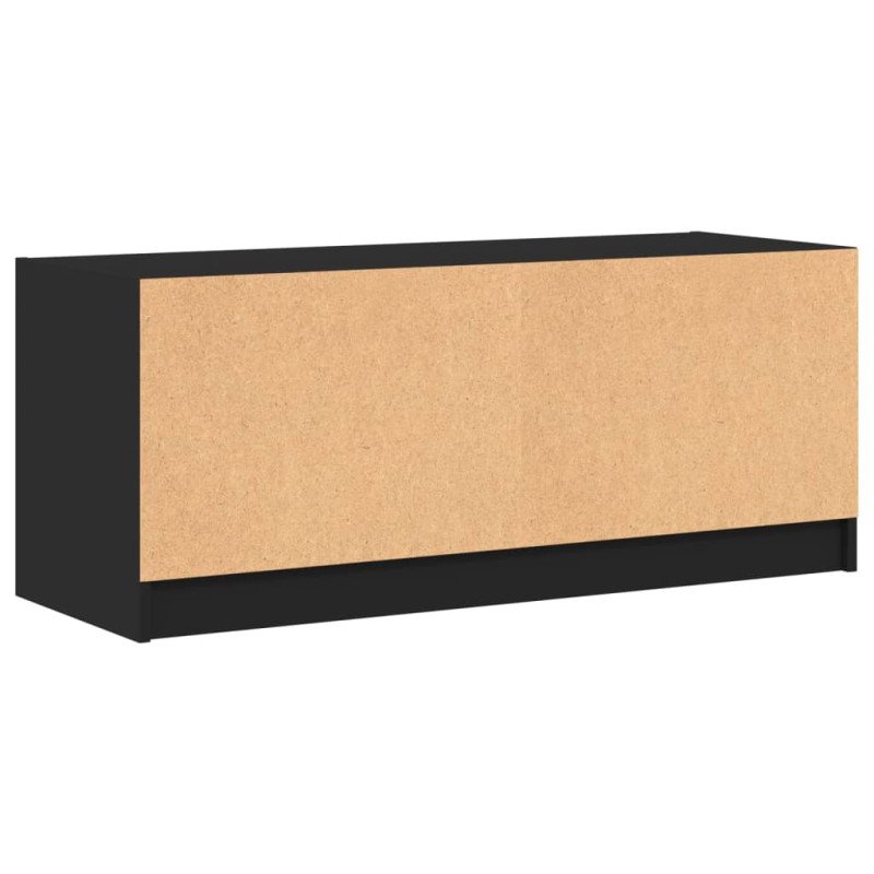 vidaXL TV skrinka so sklenenými dvierkami čierna 102x37x42 cm
