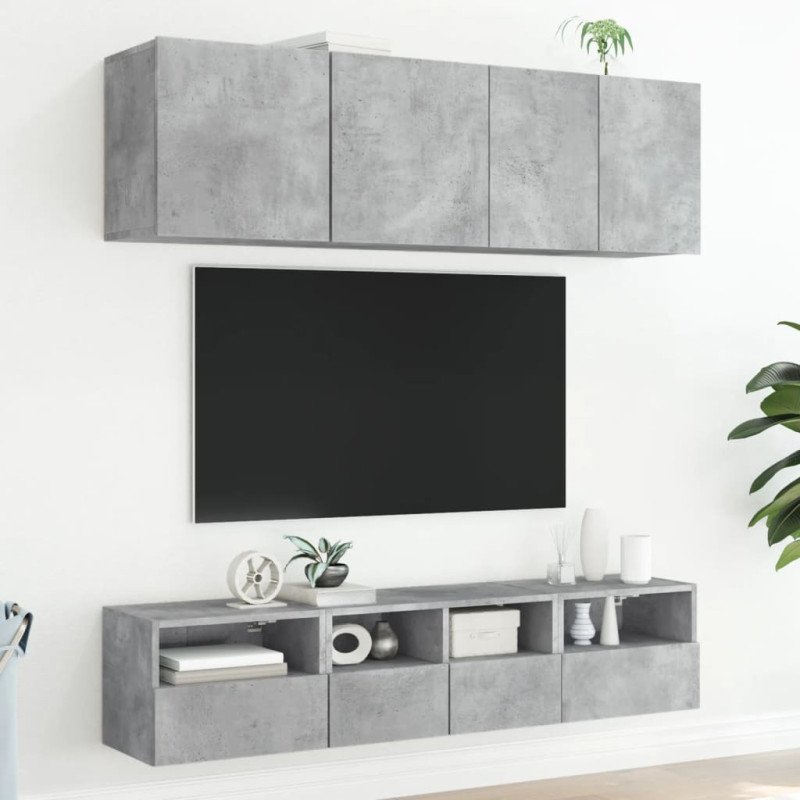 vidaXL TV nástenné skrinky 2 ks betónovo sivé 40x30x30 cm kompoz.drevo