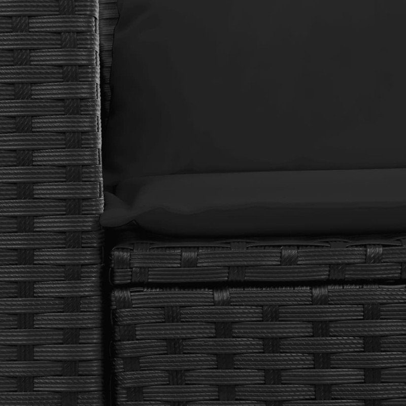 vidaXL Záhradná pohovka s vankúšmi 2-miestna čierna polyrattan