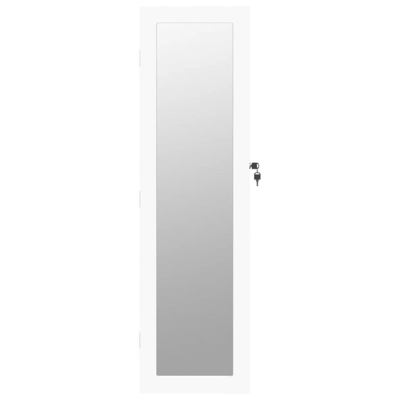 vidaXL Zrkadlová skrinka na šperky nástenná biela 30x8,5x106 cm