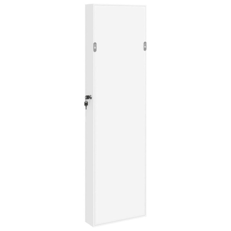 vidaXL Zrkadlová skrinka na šperky nástenná biela 30x8,5x106 cm