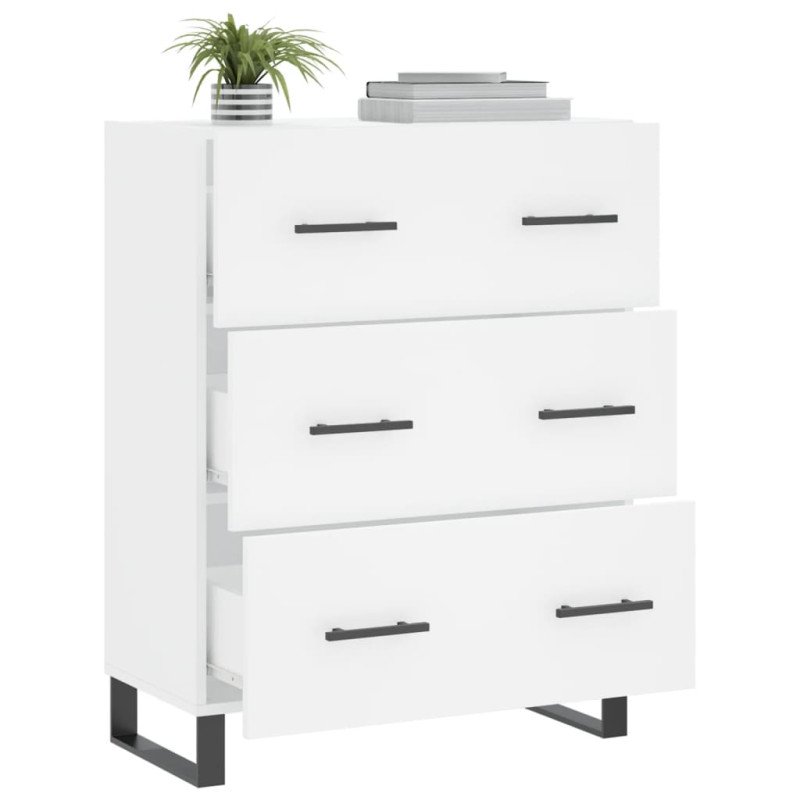 vidaXL Komoda biela 69,5x34x90 cm kompozitné drevo