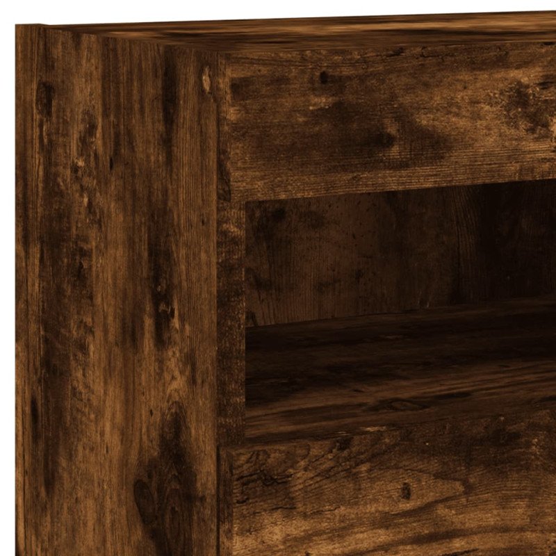 vidaXL TV nástenné skrinky s LED svetlami 2 ks dymový dub 40x30x40 cm