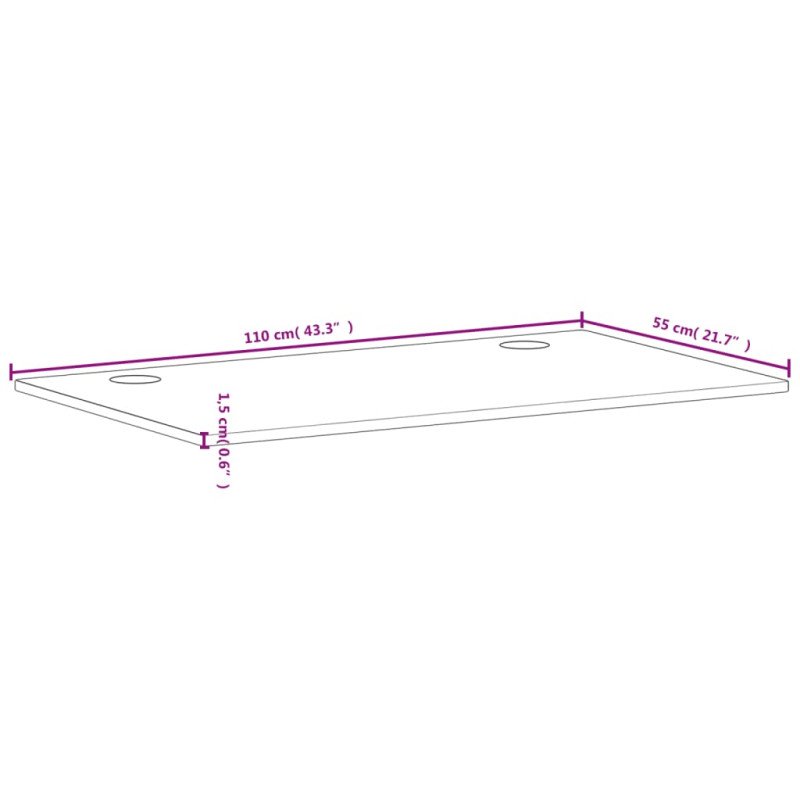 vidaXL Doska stolíka 110x55x1,5 cm masívny buk