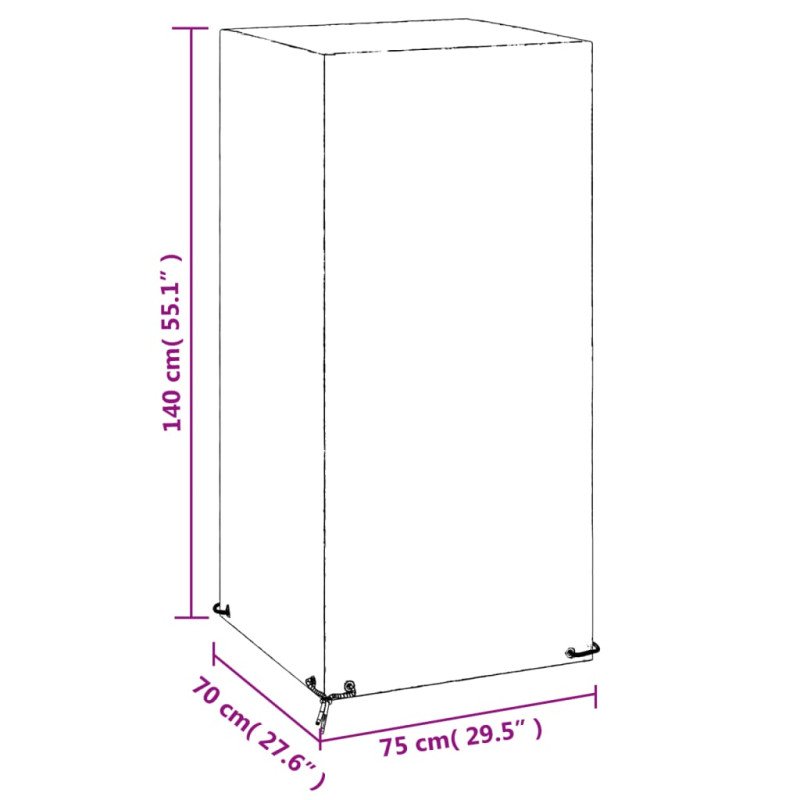 vidaXL Kryty na záhradnú stoličku 2 ks 8 očiek 75x70x140 cm polyetylén