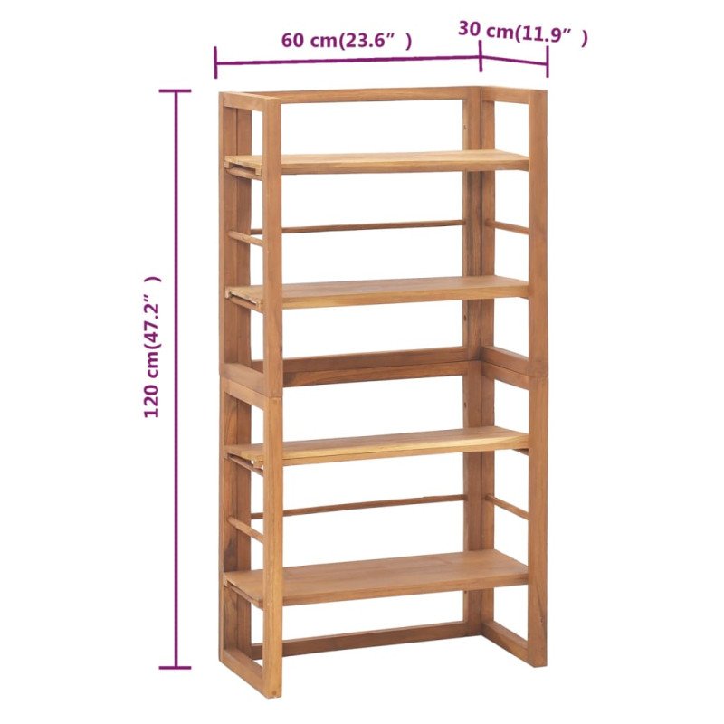 vidaXL Policový regál 60x30x120 cm masívne tíkové drevo