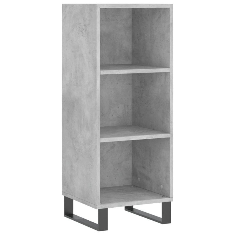 vidaXL Vysoká skrinka betónová sivá 69,5x32,5x180 cm spracované drevo