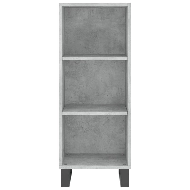 vidaXL Vysoká skrinka betónová sivá 69,5x32,5x180 cm spracované drevo