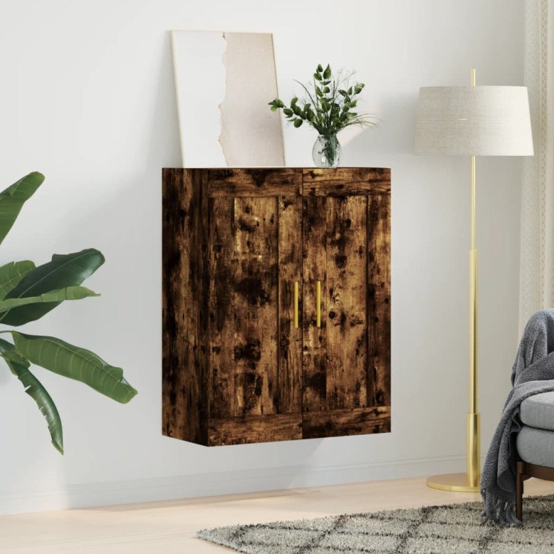 vidaXL Nástenná skrinka dymový dub 69,5x34x90 cm kompozitné drevo