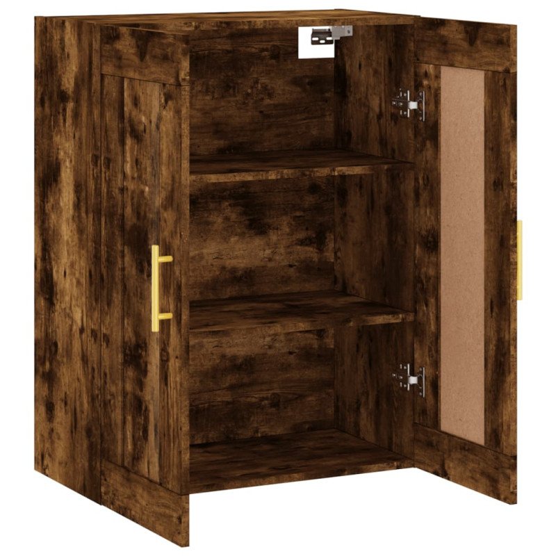 vidaXL Nástenná skrinka dymový dub 69,5x34x90 cm kompozitné drevo