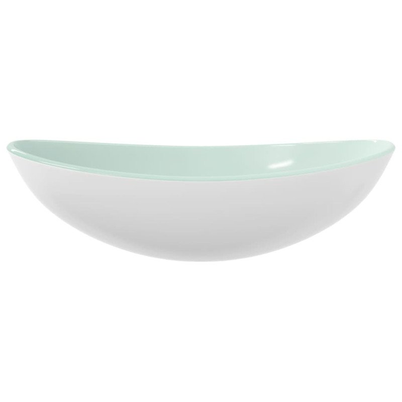 vidaXL Umývadlo tvrdené sklo 54,5x35x15,5 cm biele