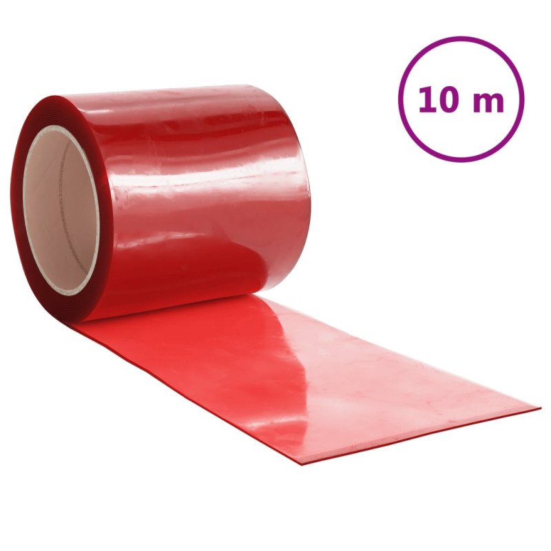 vidaXL Záves do dverí červený 200 mm x 1,6 mm 10 m PVC