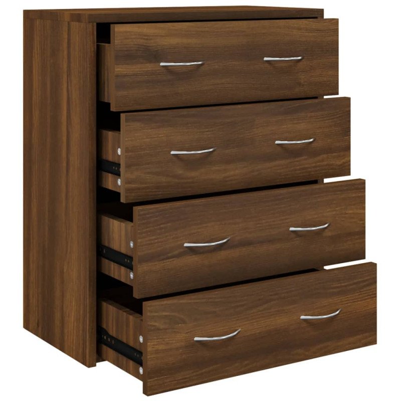 vidaXL Komoda so 4 zásuvkami 60x30,5x71 cm hnedý dub