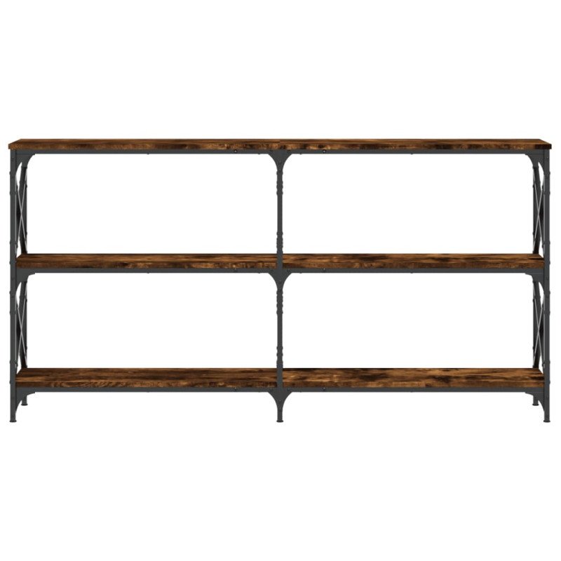 vidaXL Konzolový stolík dymový dub 200x28x80,5 cm kompozitné drevo