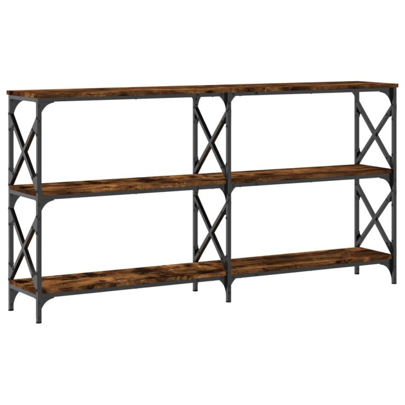 vidaXL Konzolový stolík dymový dub 200x28x80,5 cm kompozitné drevo