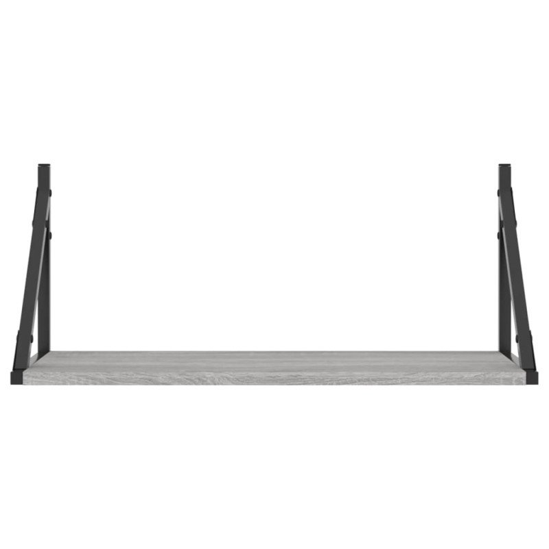 vidaXL Nástenné police 2 ks sivé sonoma 60x25x25,5 cm kompozitné drevo