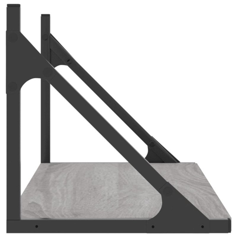 vidaXL Nástenné police 2 ks sivé sonoma 60x25x25,5 cm kompozitné drevo