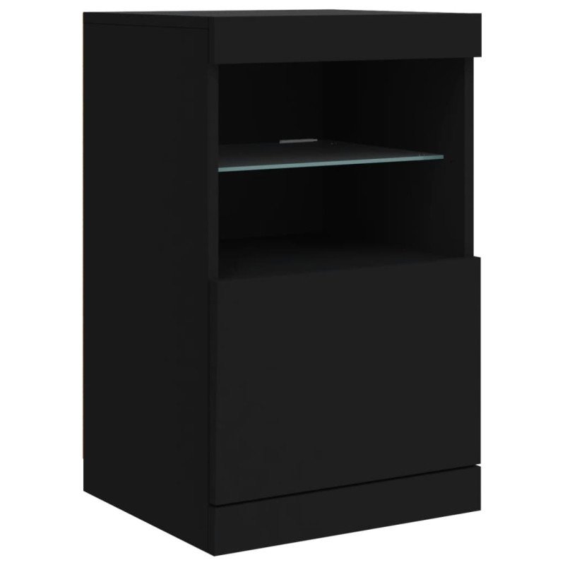 vidaXL Komoda s LED svetlami čierna 123x37x67 cm