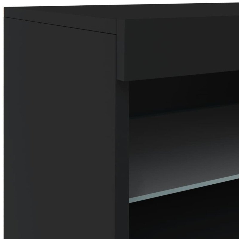 vidaXL Komoda s LED svetlami čierna 123x37x67 cm