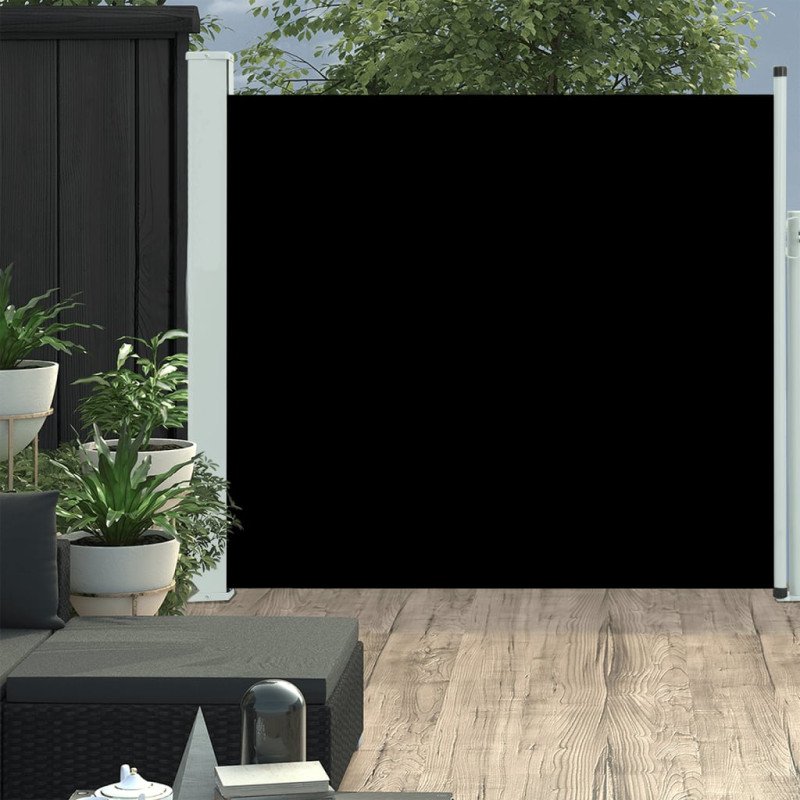 vidaXL Zaťahovacia bočná markíza na terasu 170x300 cm čierna