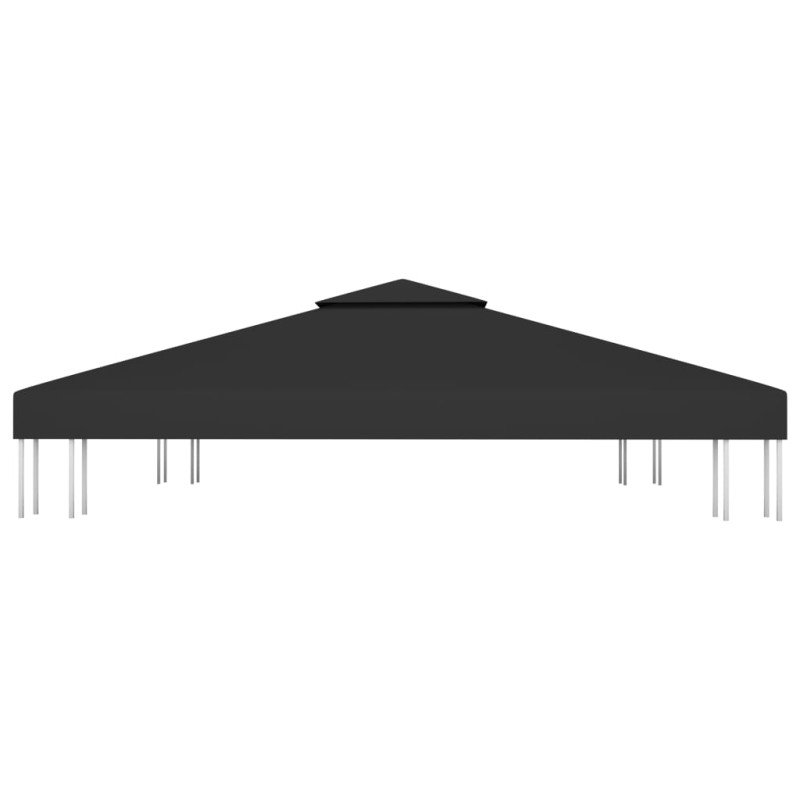 vidaXL Dvojitá strieška na altánok 310 g/m², 3x3 m, čierna