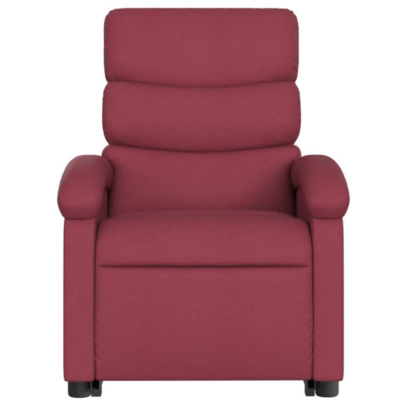 vidaXL Zdvíhacie sklápacie kreslo vínovo červené látka