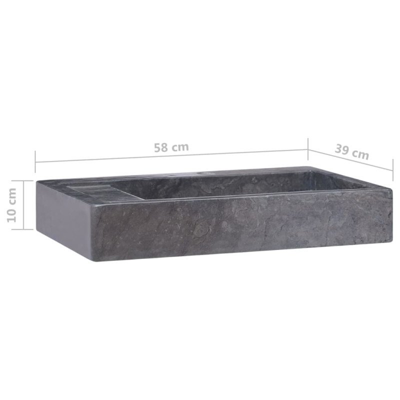 vidaXL Umývadlo čierne 58x39x10 cm mramor