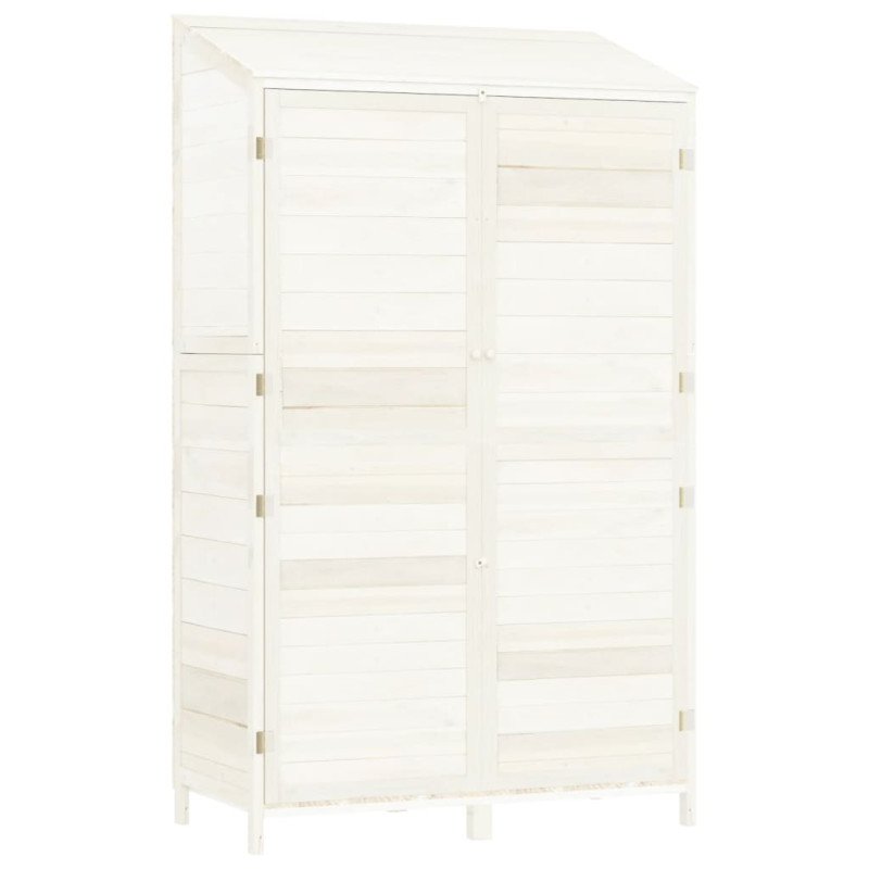 vidaXL Záhradná kôlňa biela 102x52x174,5 cm masívne jedľové drevo